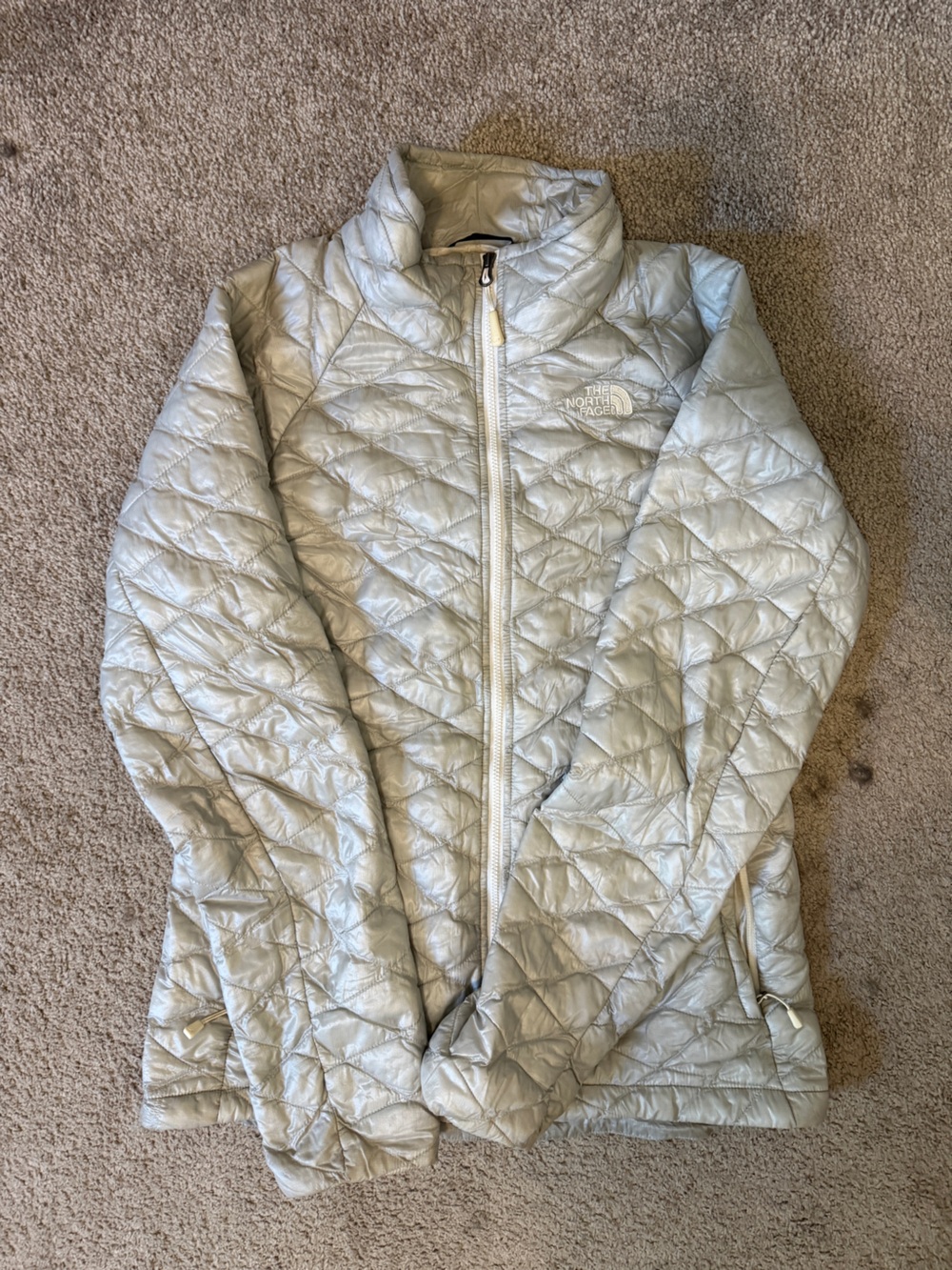 The North Face Women's Light Metallic Silver Quilted Jacket